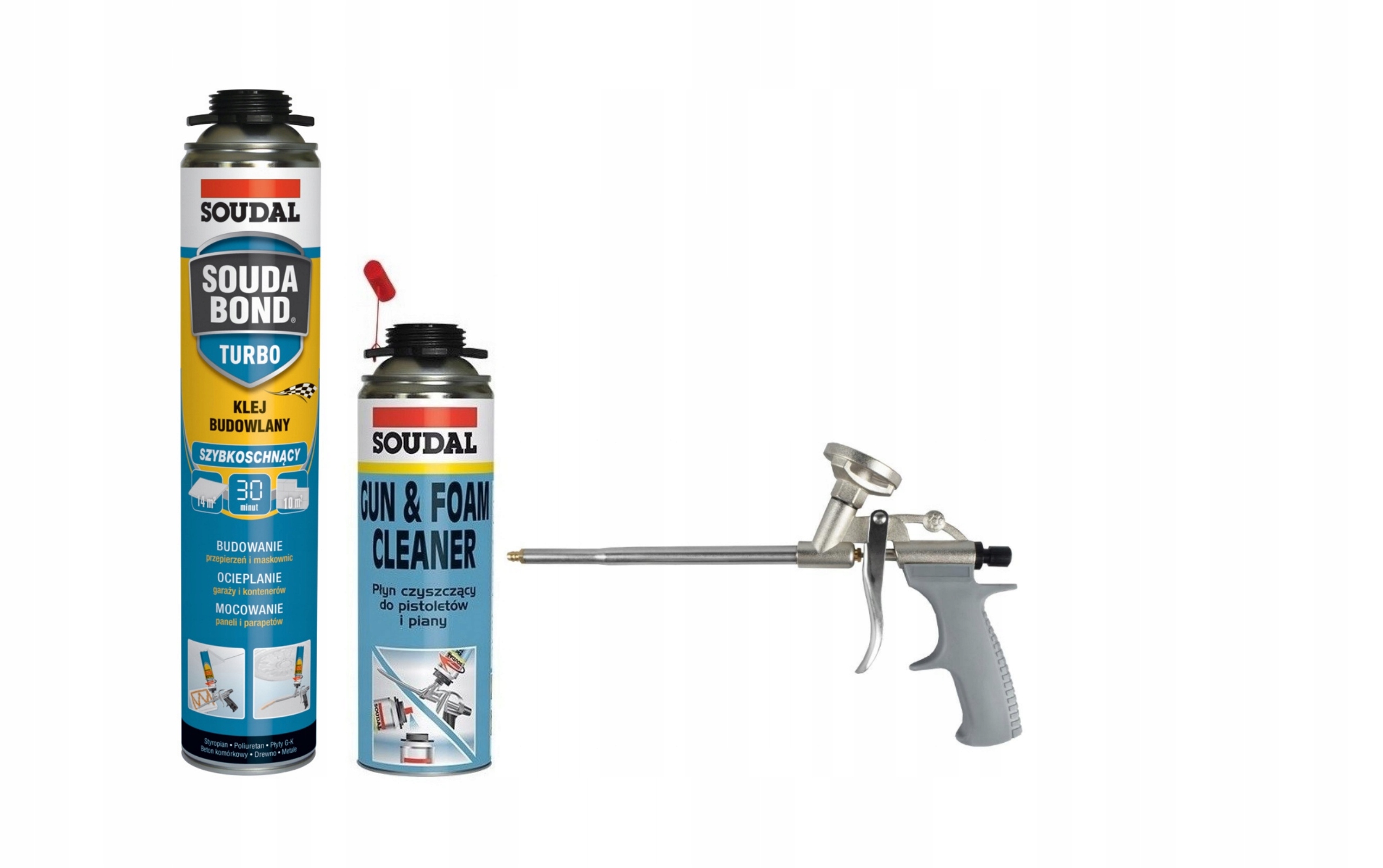 Soudal Stavebné lepidlo Soudabond Turbo 750 ml 152562 čistič pištoľ