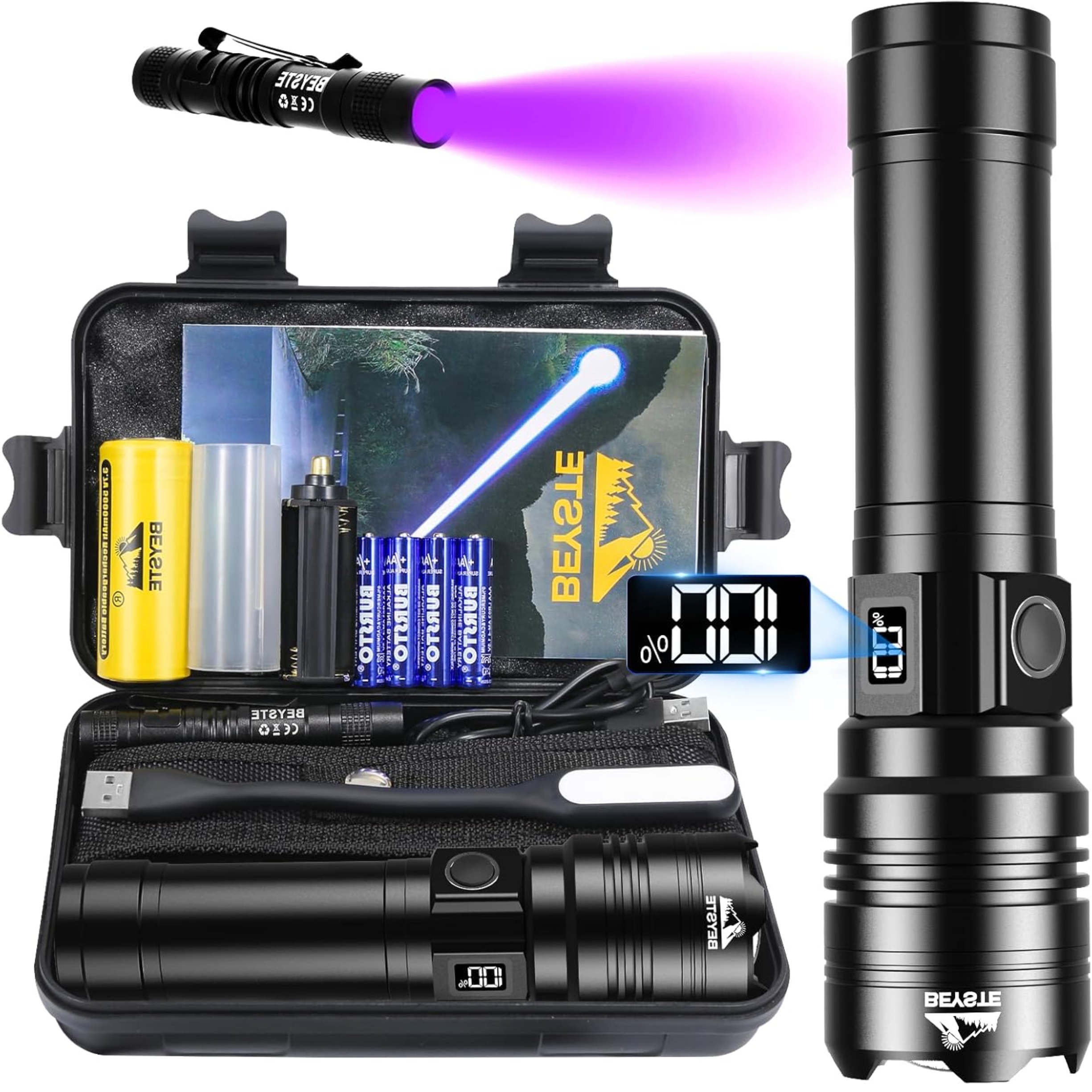 Latarka klasyczna Beyste Latarka Taktyczna Mocna W 50000 lm Led