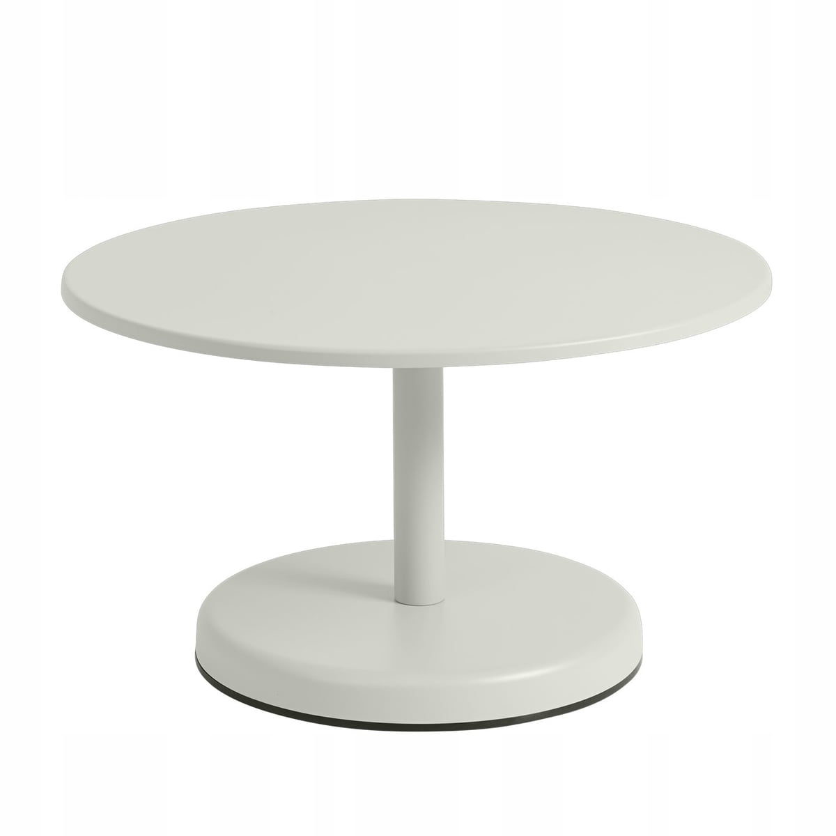 Muuto Linear Oceľový záhradný konferenčný stolík, 70 cm, svetlosivý