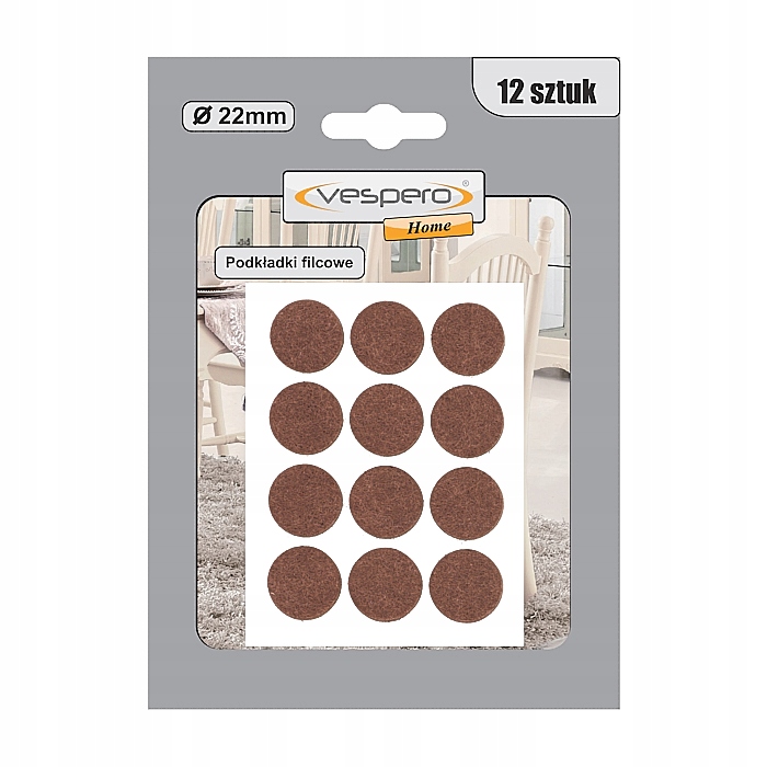 

Podkładki filcowe okrągłe 22 mm okrągłe 12 szt.