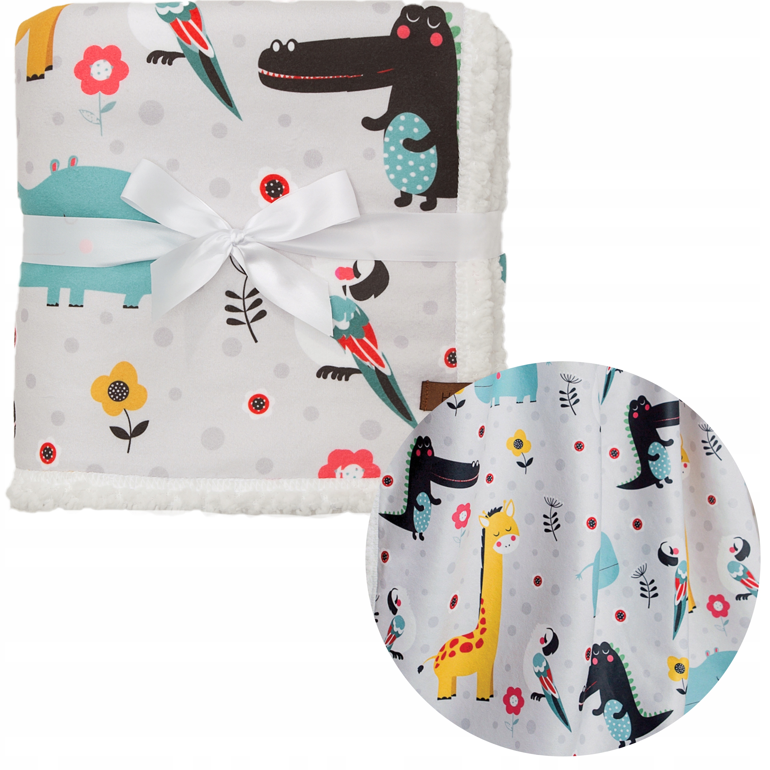 

Puszysty kocyk niemowlęcy na zimę 80x100 Baranek