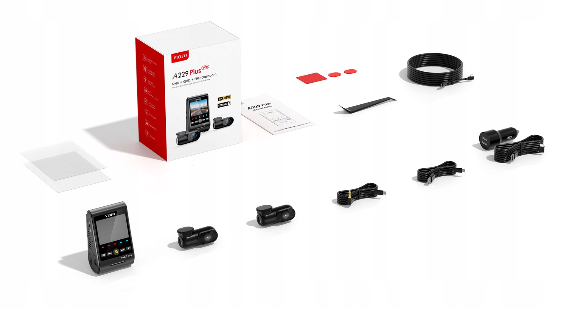 Kamera samochodowa Viofo A229 Plus 3CH HDR GPS WiFi SONY STARVIS 2