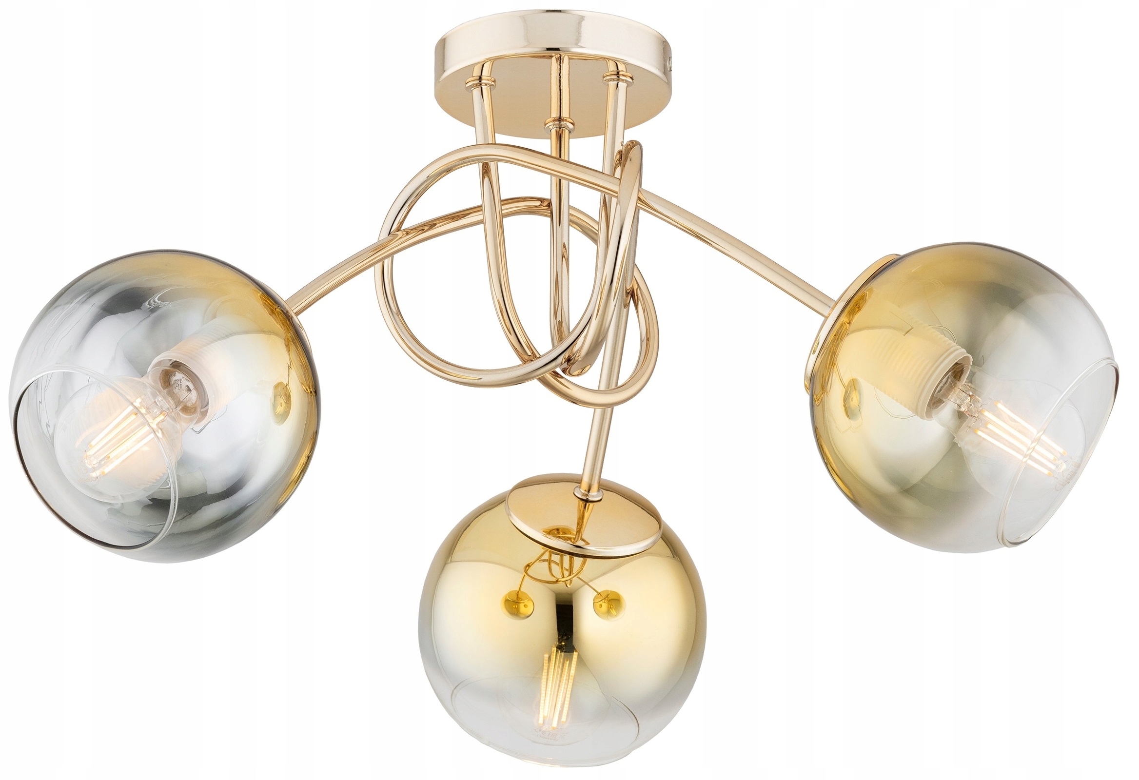 Lampa Wisząca Sufitowa Złota Żyrandol Kule Astra Led E27