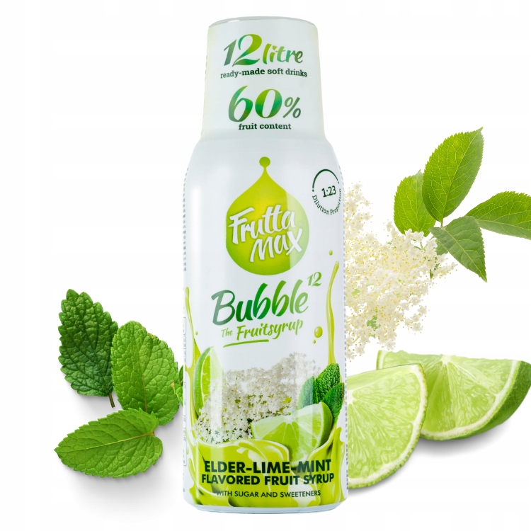 Syrop do wody koncentrat Fruttamax 500 ml LIMONKA MIĘTA BEZ