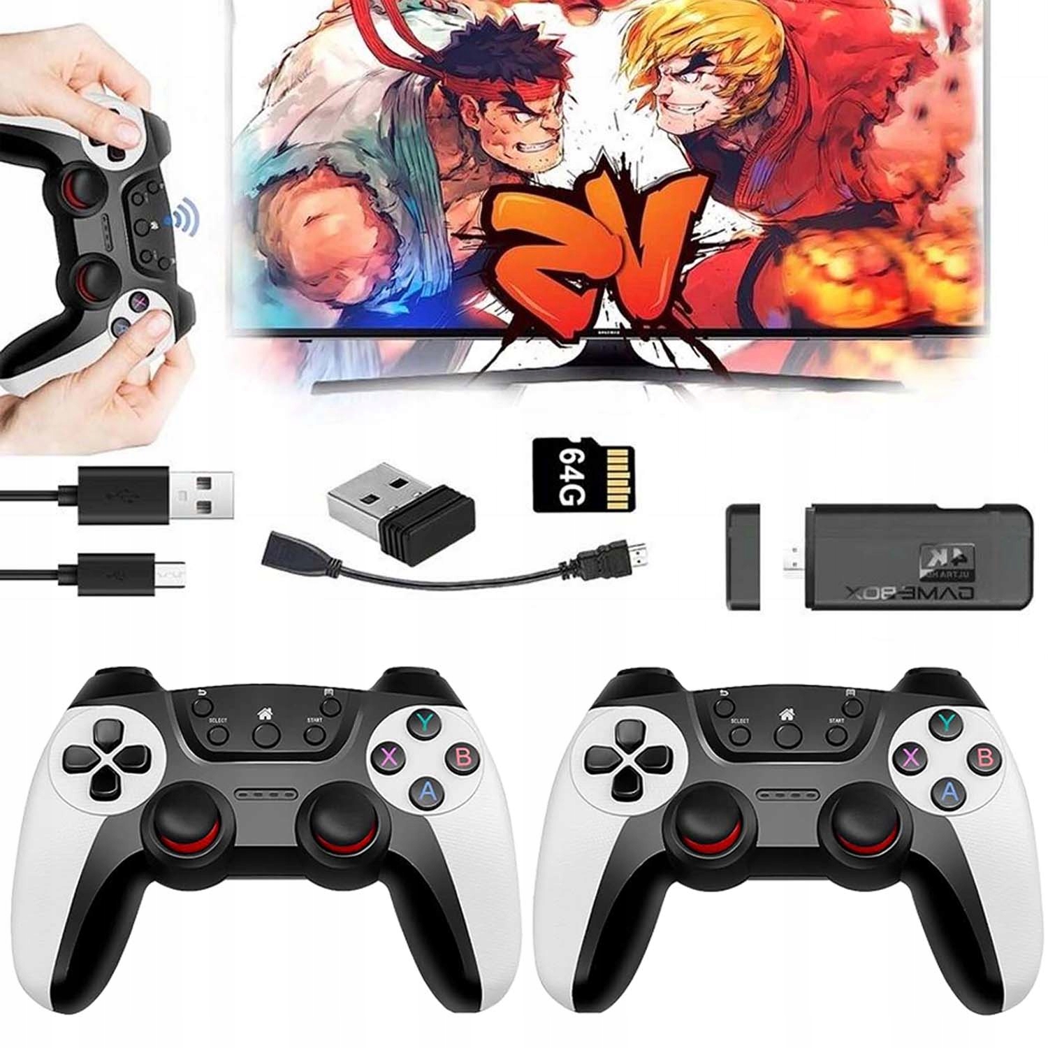 Televizní Mini Retro Televizní Hra Bezdrátová Konzole Hdmi 4K Hdmi 64G 2 Pady