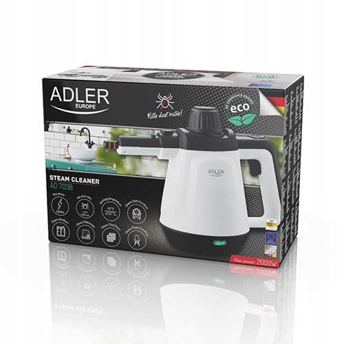 Czyścik Parowy Adler AD 7038 z 13 Końcówkami 2000W Czyszczenie Parą