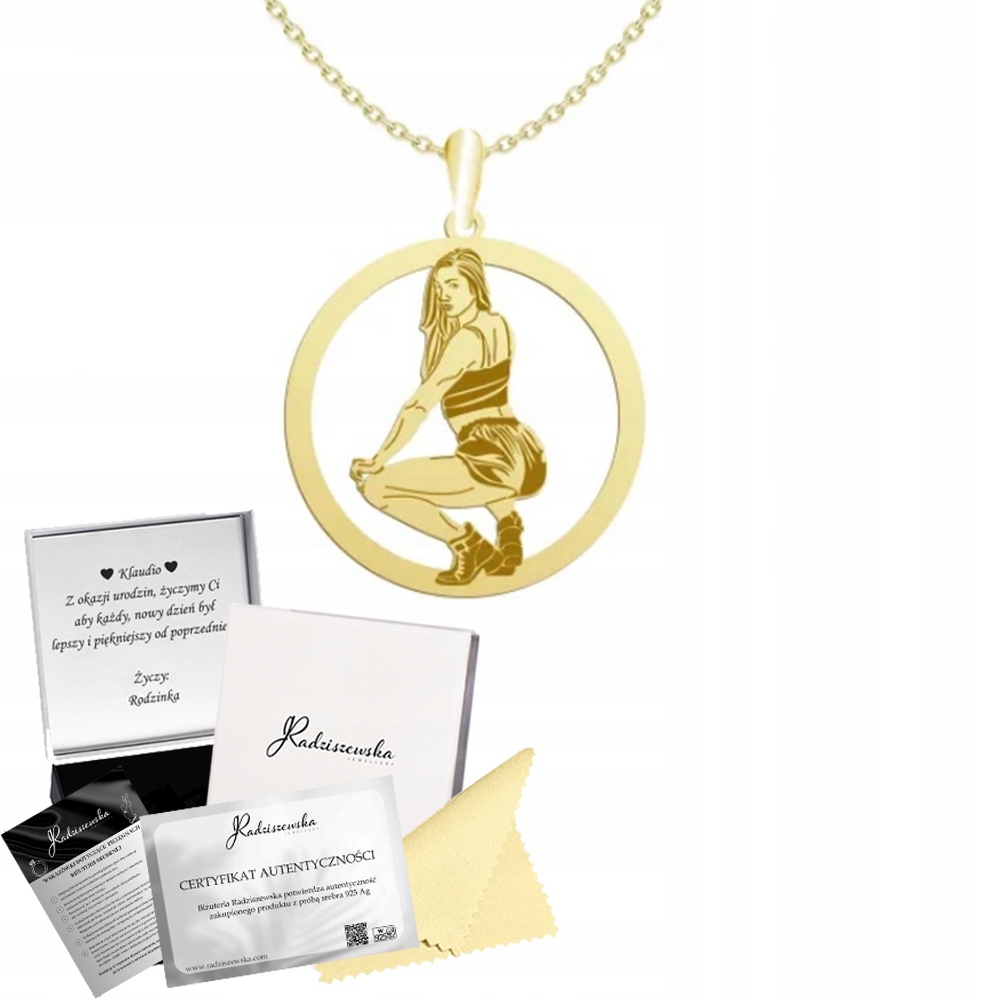 Zlatý Náhrdelník Twerking Twerk Dárek Žena Stříbro 925 Gravírování Bonus