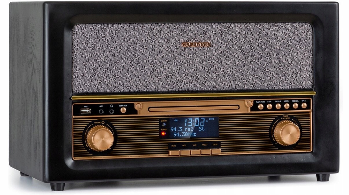 Radio stereo Auna Belle Epoque 1906 DAB w stylu retro Bluetooth CD MP3 USB