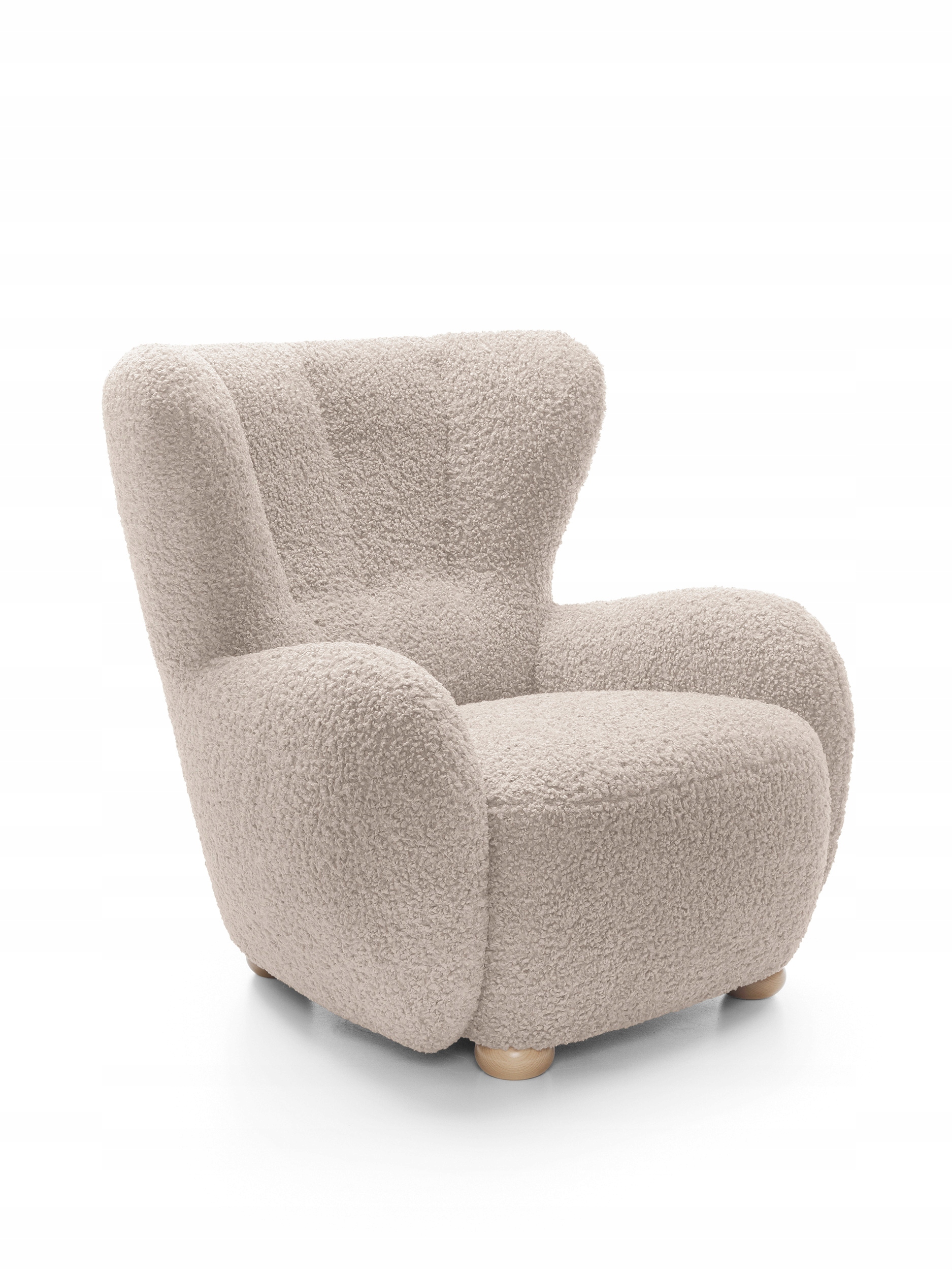 Křeslo Mist do obývacího pokoje Pohodlné Čalouněné Klasický Boucle Beránek Béžový