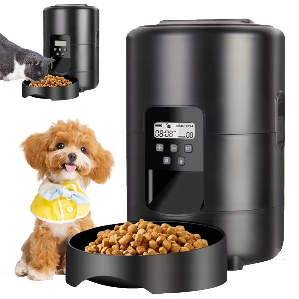 Levně Dávkovač Krmiva Automatický Podavač Miska Pro Psa S LCD Obrazovkou 2L