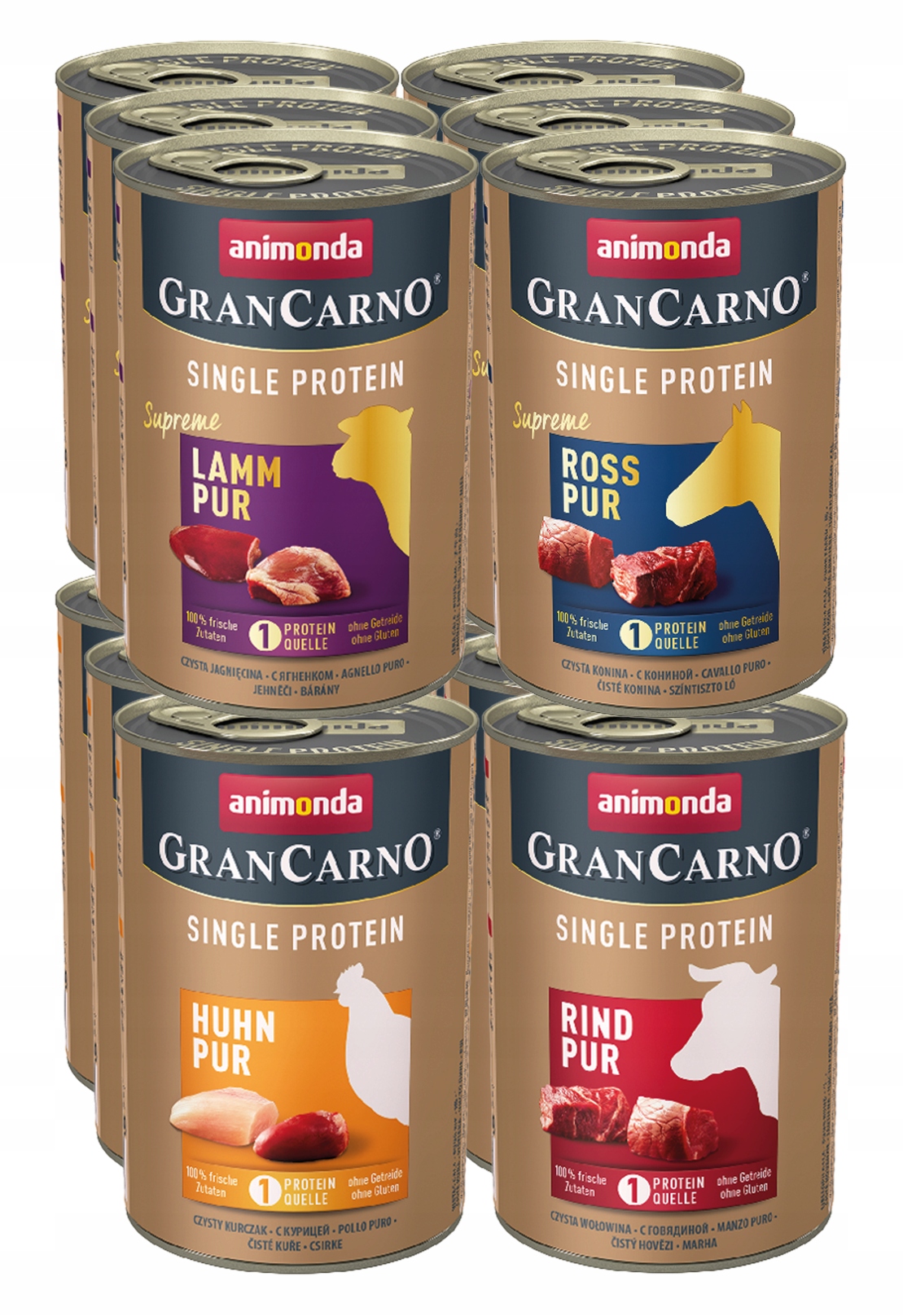 Animonda GranCarno Single Protein Supreme – mix chutí Set 400 g x 12