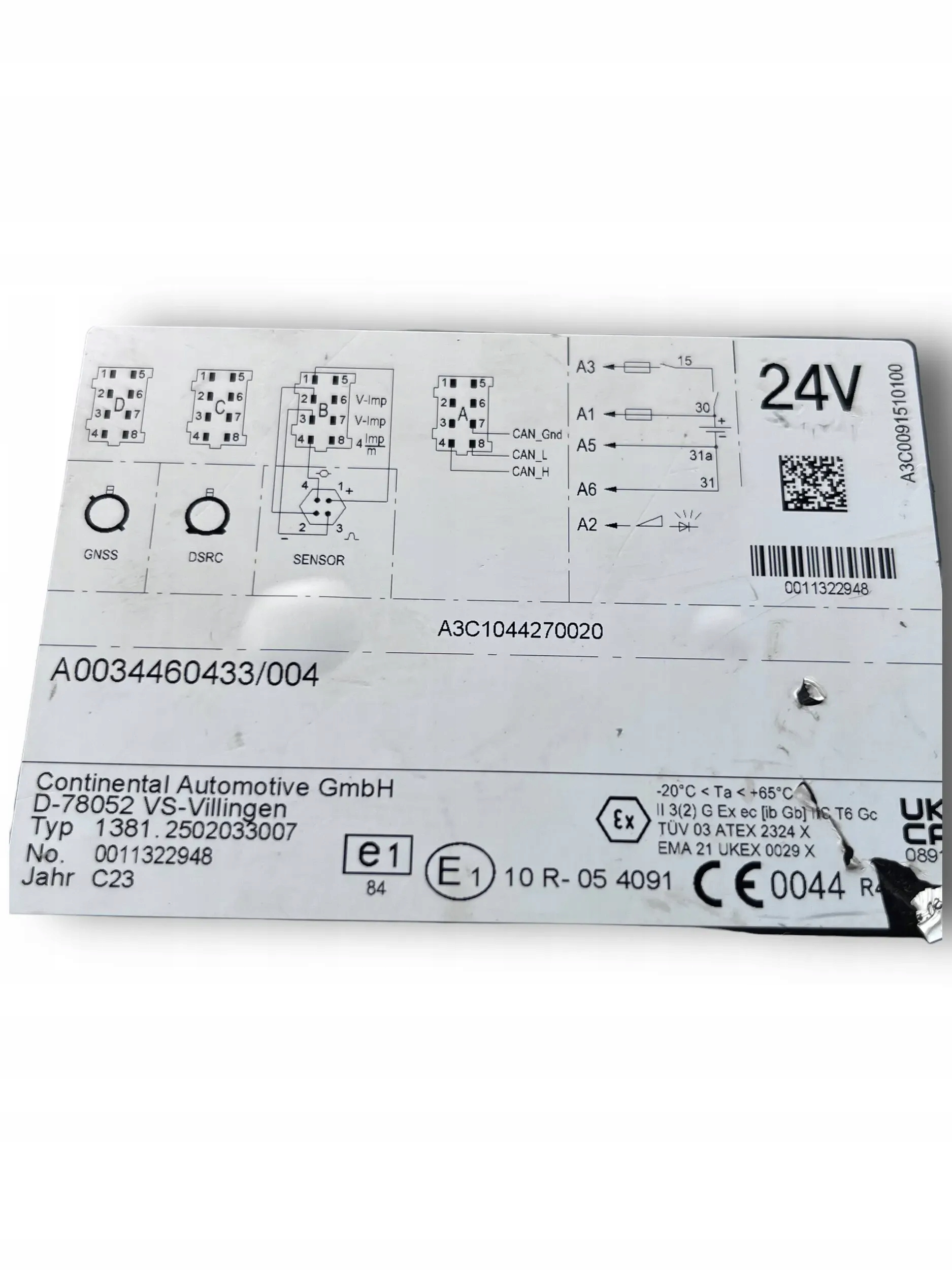 MERCEDES ACTROS TACHOGRAF 4.0 A0034460433 !M