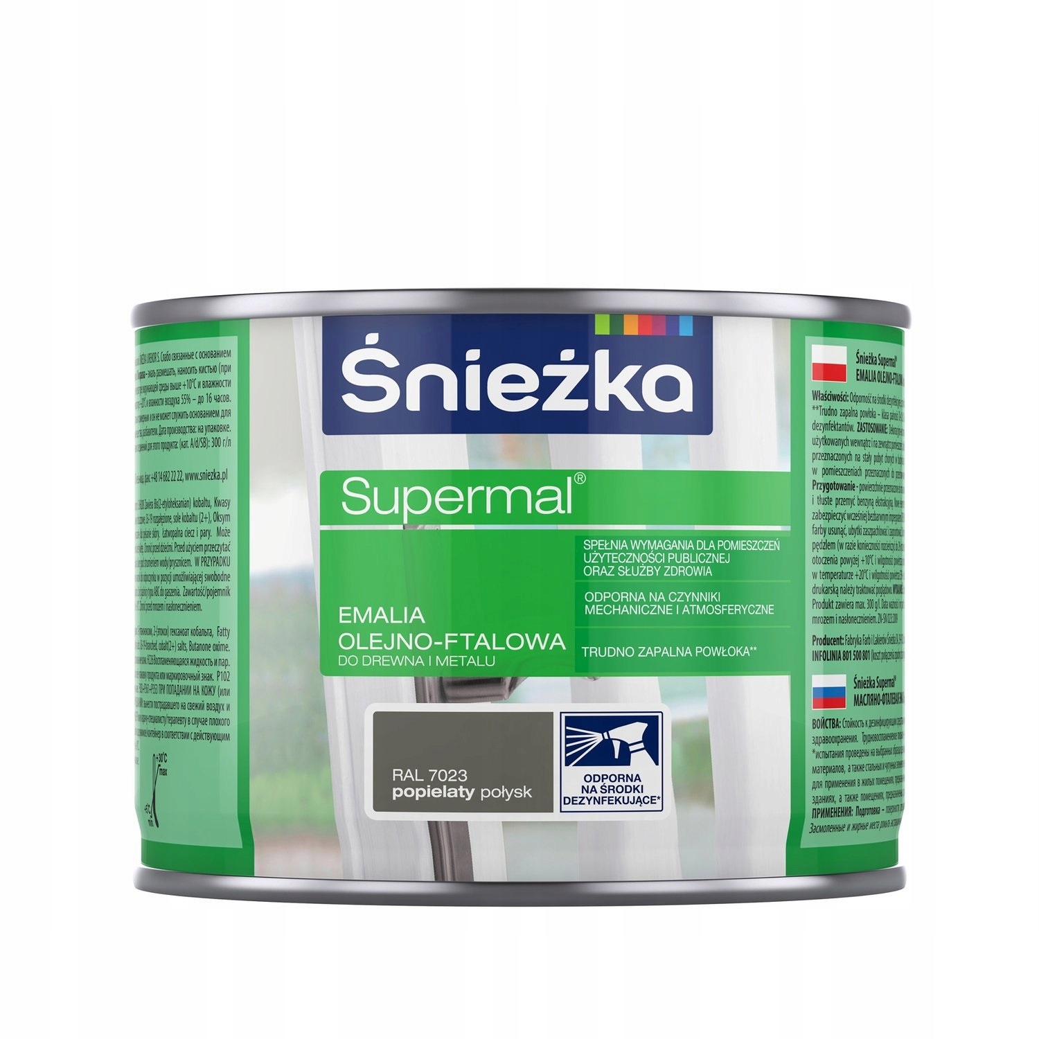 Farba Olejno-Ftalowa 200ml POPIELATY połysk RAL 7023