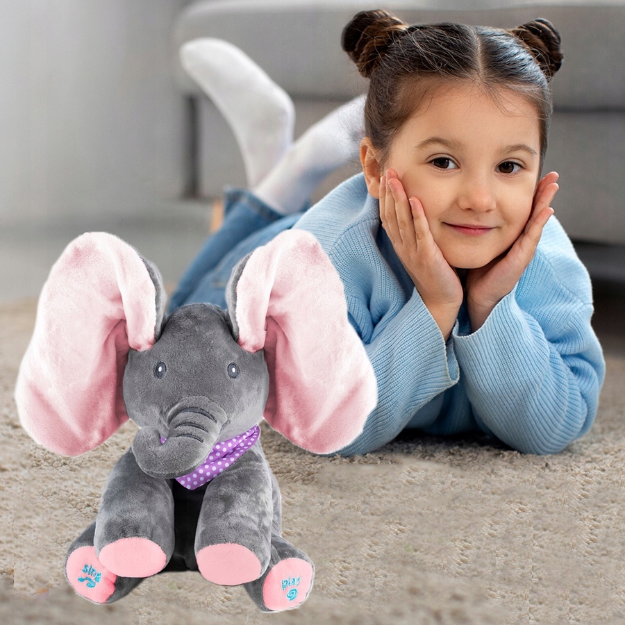 MASKOTKA GRAJĄCA SŁONIK ŚPIEWAJĄCY INTERAKTYWNY SŁOŃ A KUKU RUSZA USZAMI Marka Stator