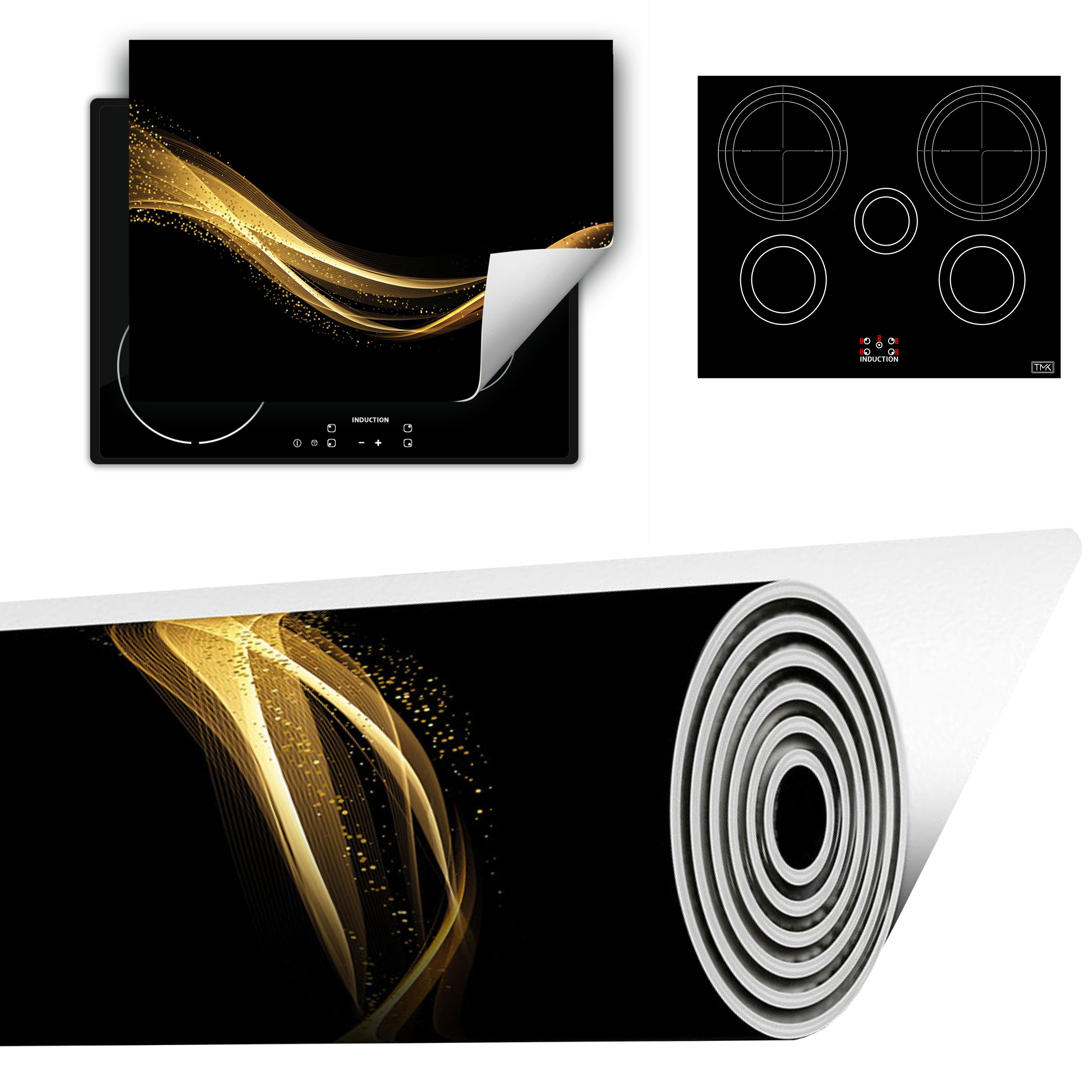 Vinylová Podložka Do Kuchyně Více Místa 70x52 černé zlato