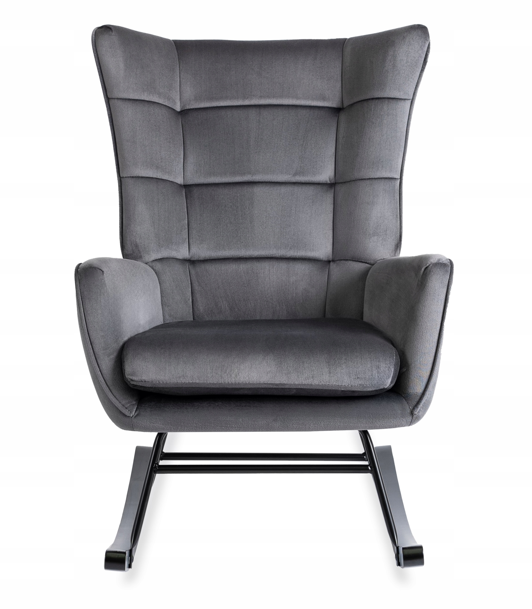 Fotel Uszak Bujany Wypoczynkowy Welurowy Salon Loft Velvet Szary JACKSON Wysokość mebla 95 cm