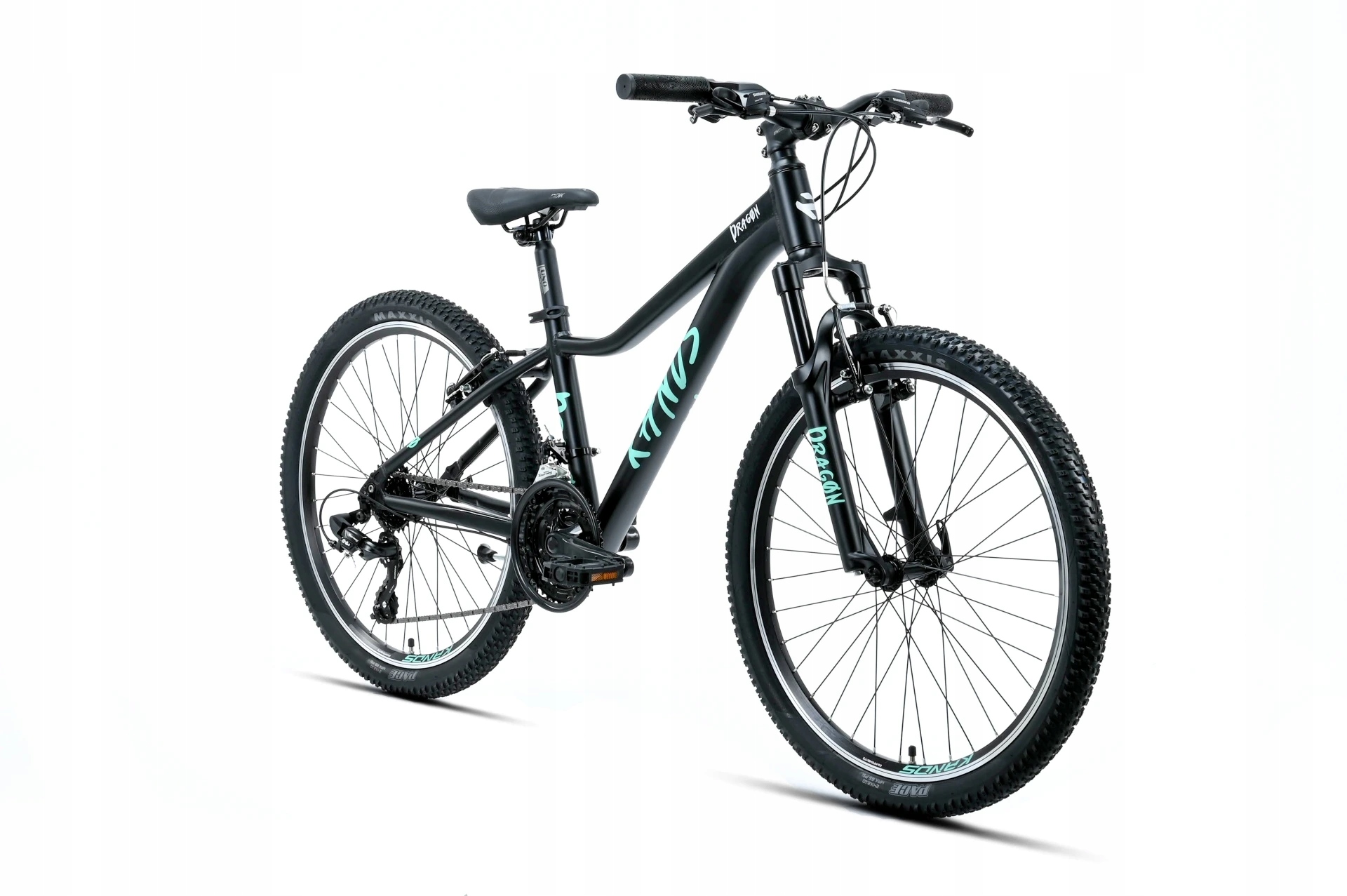 Rower młodzieżowy Mtb 24 Kands Dragon aluminiowy czarny mat MY2026