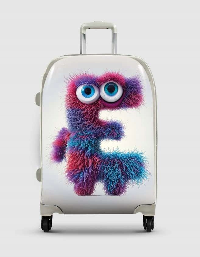 Dětský kufr s písmenem E, personalizovaná kolečka Tsa 360° vel. S