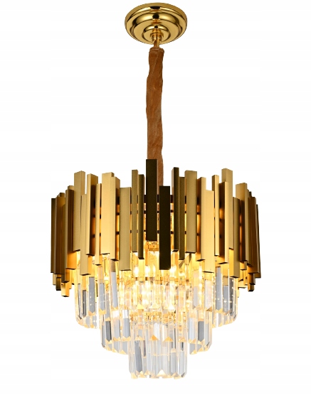 Luster Kryštálová stropná lampa zlatá závesná glamour do obývacej izby