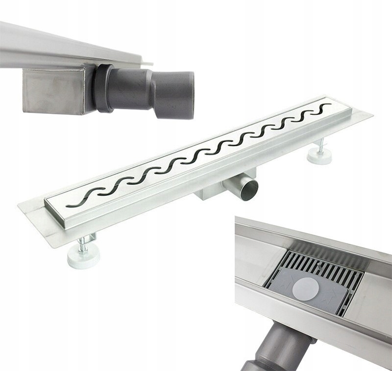 Lineární Odtok Podlahový Welle Se Sprchovým Sifonem Nerezová Ocel 100 CM