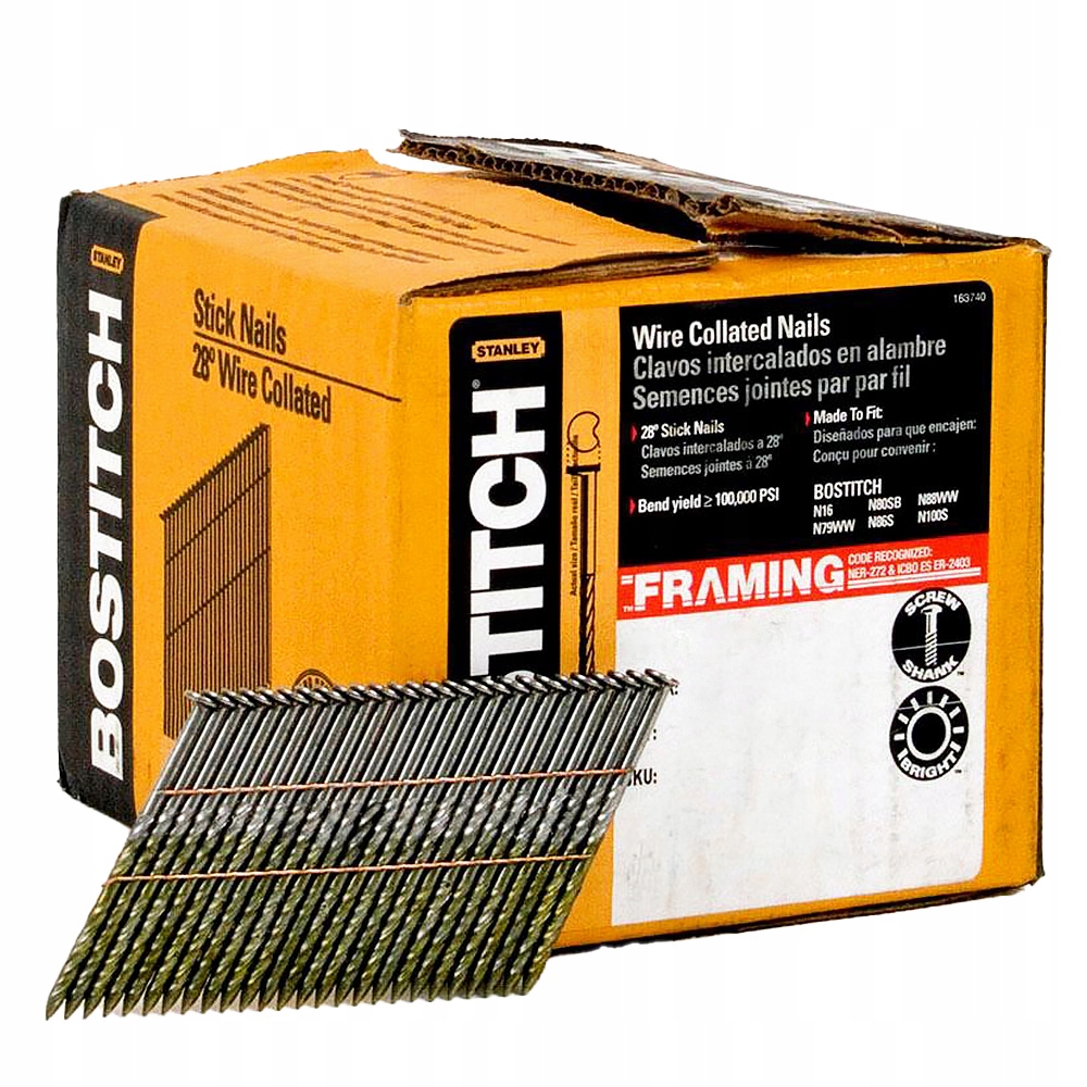 Gwoździe do gwoździarki łączone drutem 3,1x90mm 28° Bostitch 2000szt.