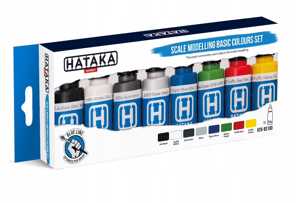 Sada Hataka BS100 Scale modelling basic colours set (8ks)