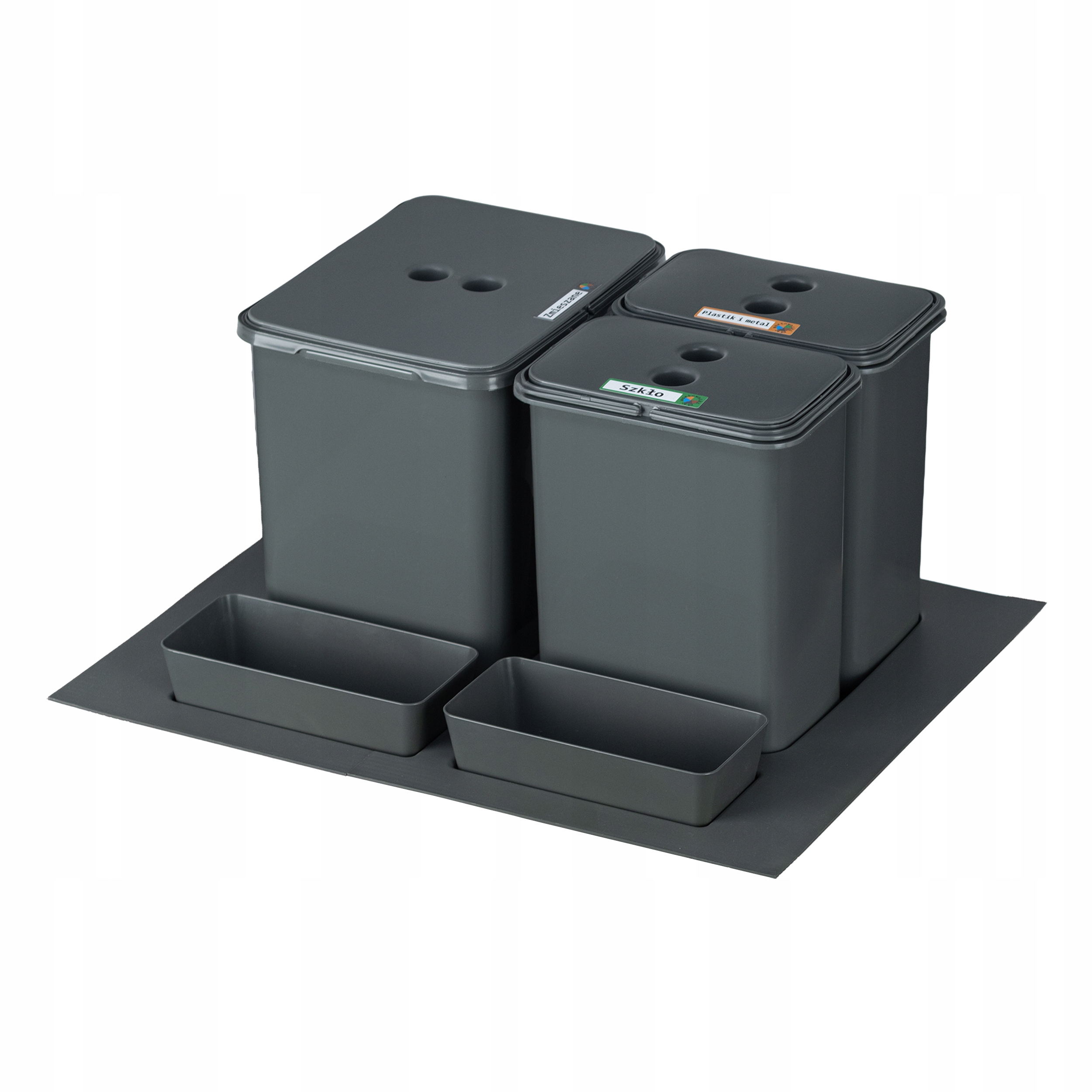 Sortownik odpadów Flexi Base do szuflady Blum 60cm 1x16L 2x8L kuwetki