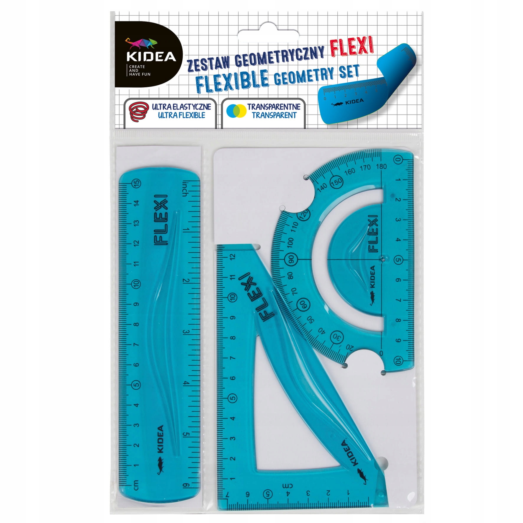 

Zestaw geometryczny Flexi 3 elementowy 15cm Kidea