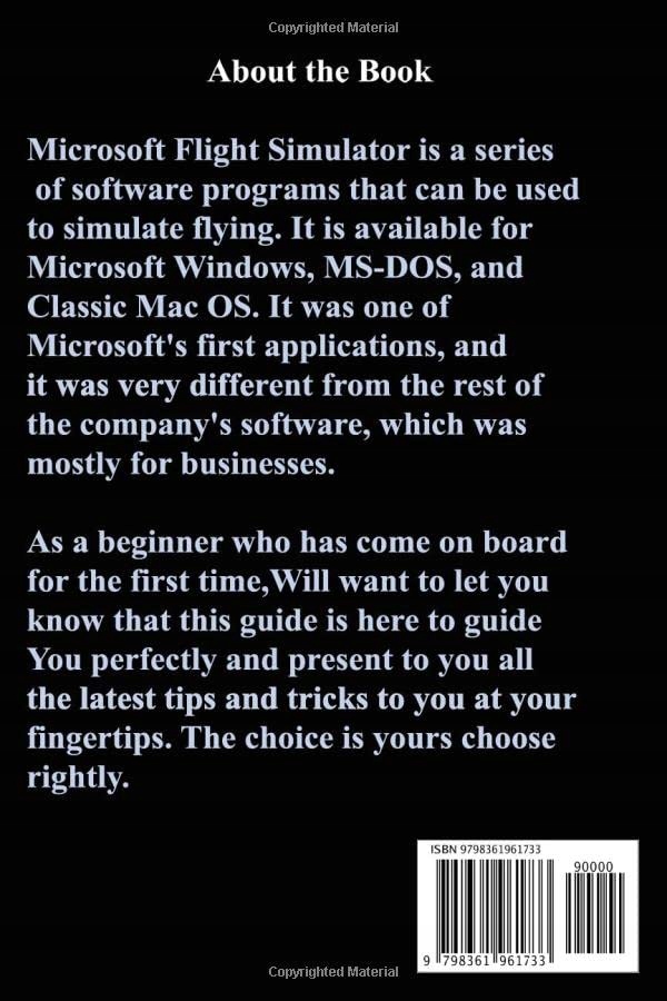 potter, William g True Beginners Guide for Microsoft Flight Simulator 2022: Język publikacji angielski