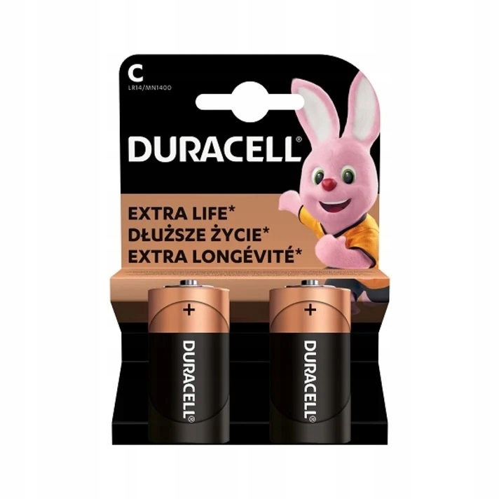 2x АККУМУЛЯТОРНАЯ БАТАРЕЯ DURACELL BASIC C LR14 1,5 В ЩЕЛОЧНАЯ БАТАРЕЯ