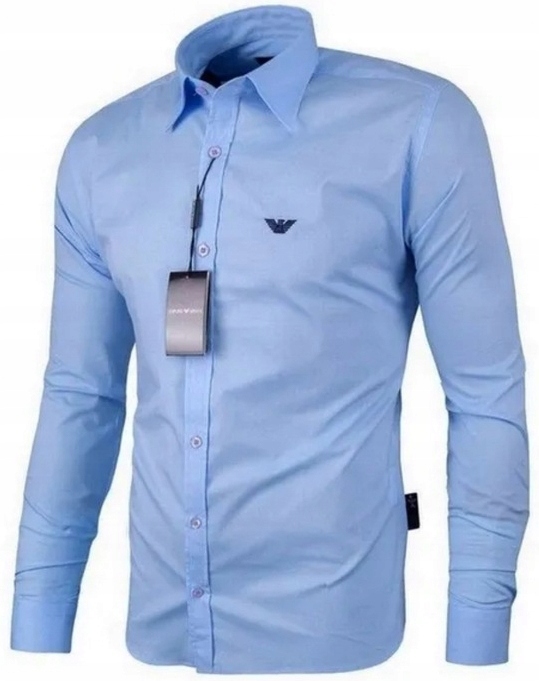 Košile Emporio Armani Modrá Pánská Slim Fit M
