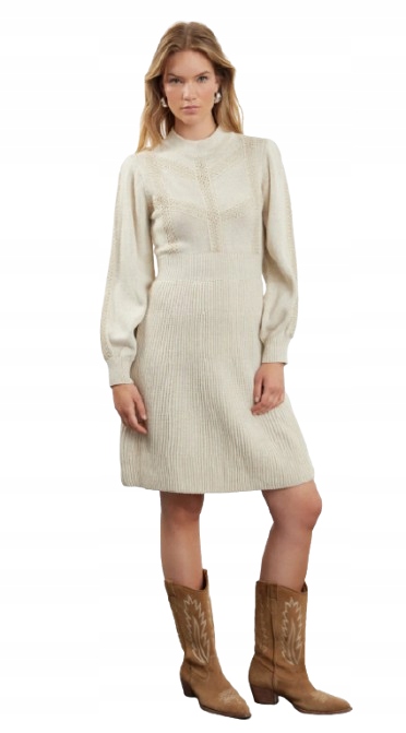 Trendyol Béžová Šaty S Pologolfem A Balónkovým Rukávem 38 5AB