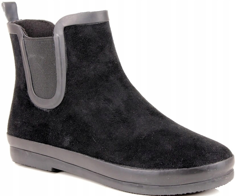 Holínky Typu Módní Semiš Černé