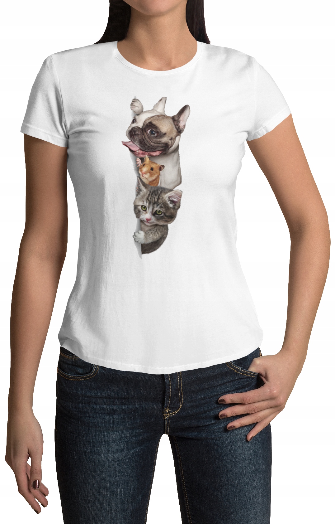 

Koszulka Damska T-shirt XXL Kot i Pies- Wzory!