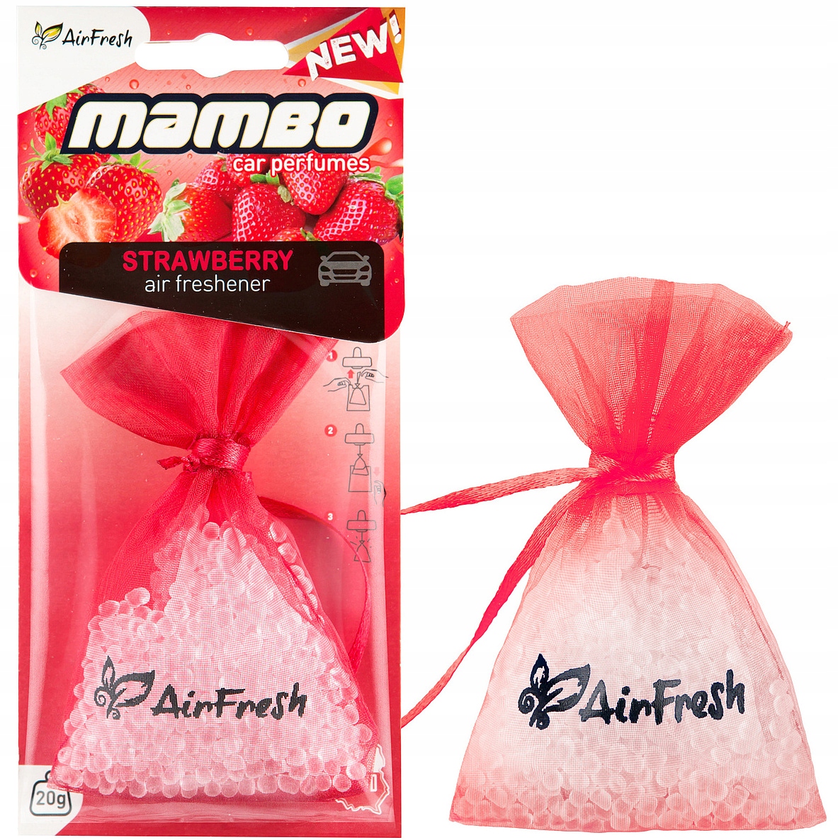 

Zawieszka woreczek AirFresh Mambo zapach Truskawka