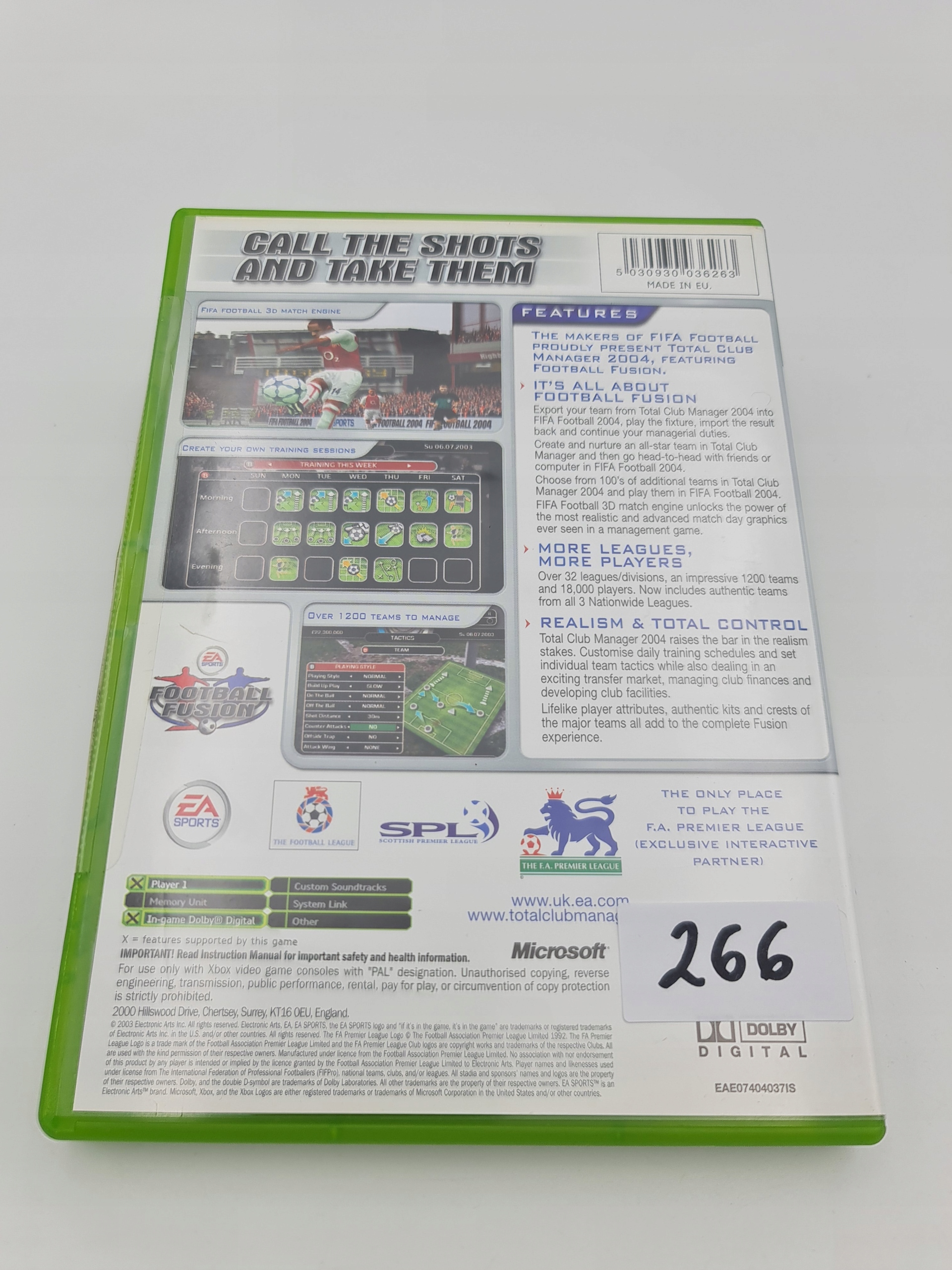 XBOX TOTAL CLUB MANAGER 2004 Platforma Microsoft Xbox