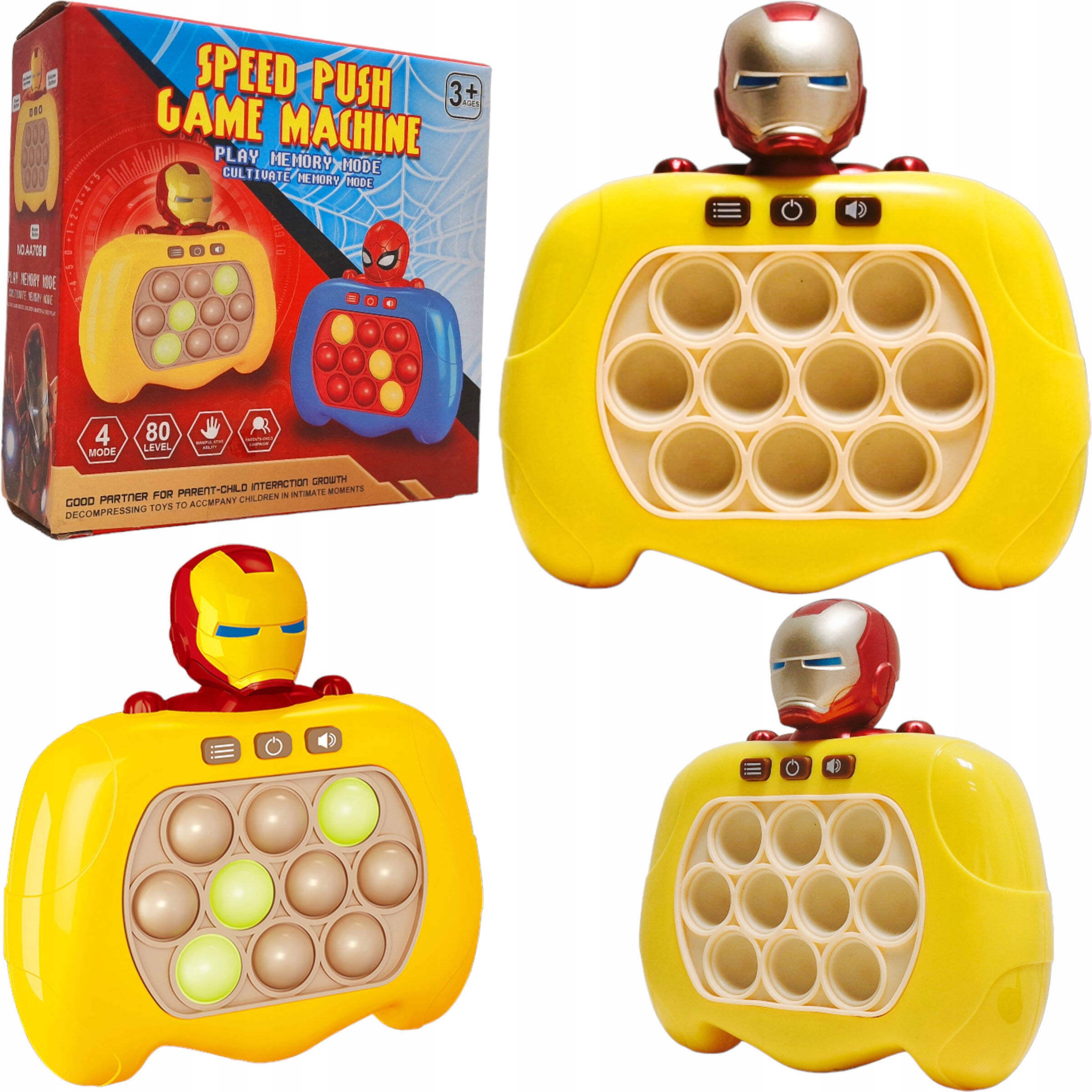 GRA ELEKTRONICZNA ZRĘCZNOŚCIOWA POP IT KONSOLA PUSH AVENGERS IRONMAN