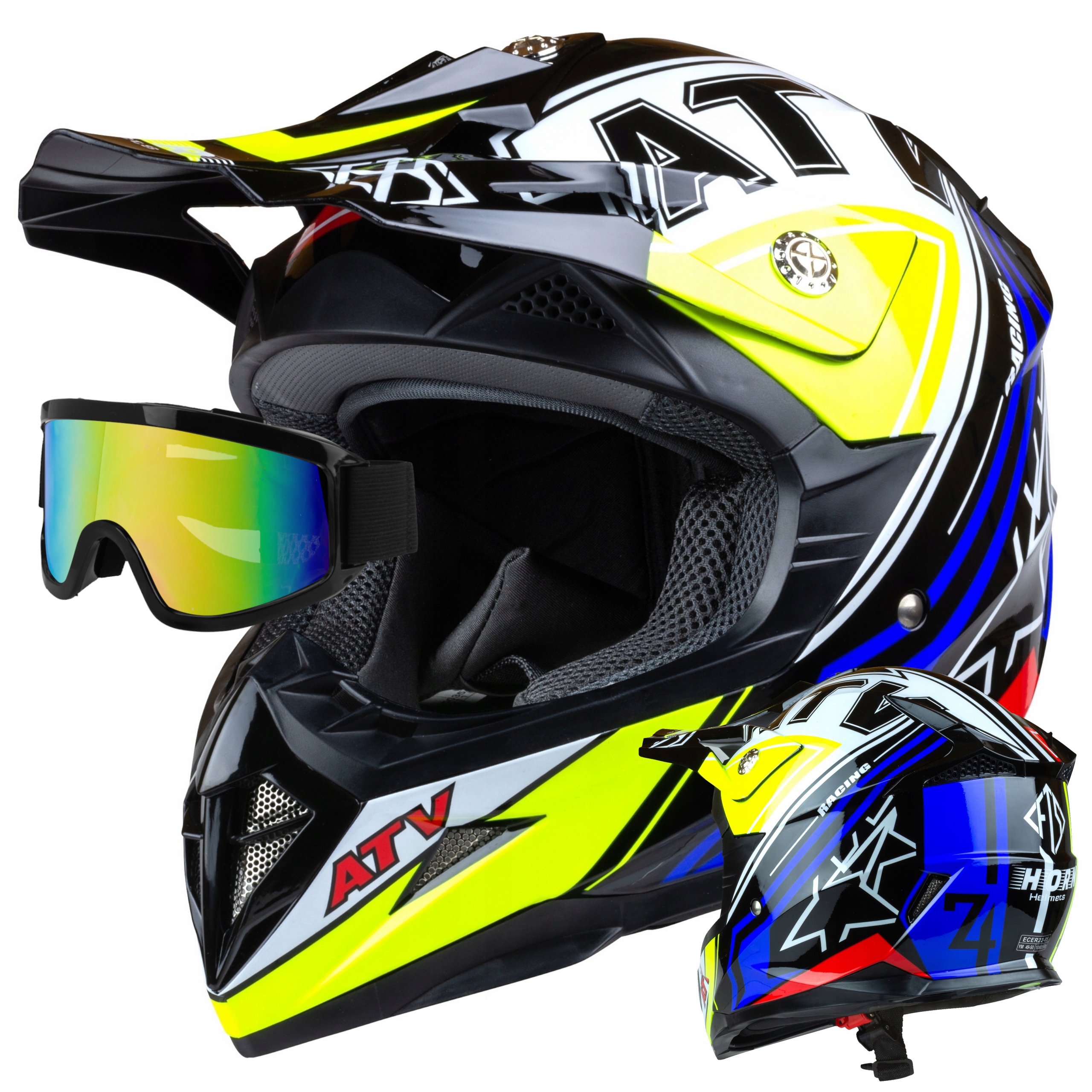 

Lekki Kask Junior Horn Quad Gogle Na Cross Atest