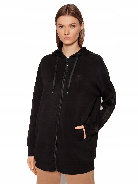 Guess Dámská Mikina Allie Long Hooded Sw Black r.XS