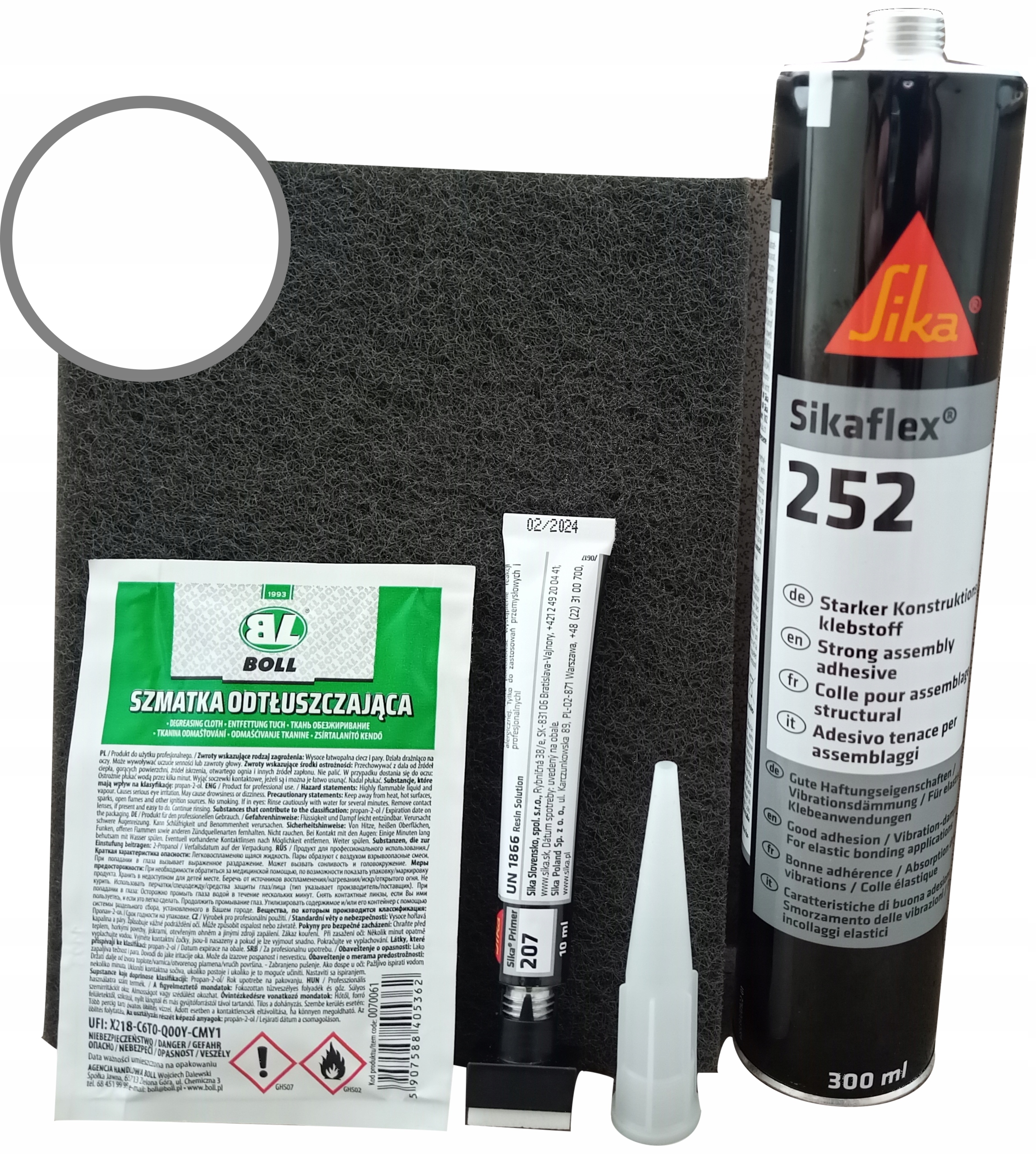 Zestaw Do Klejenia Paneli Słonecznych Fotowoltaicznych Sikaflex 252 Biały