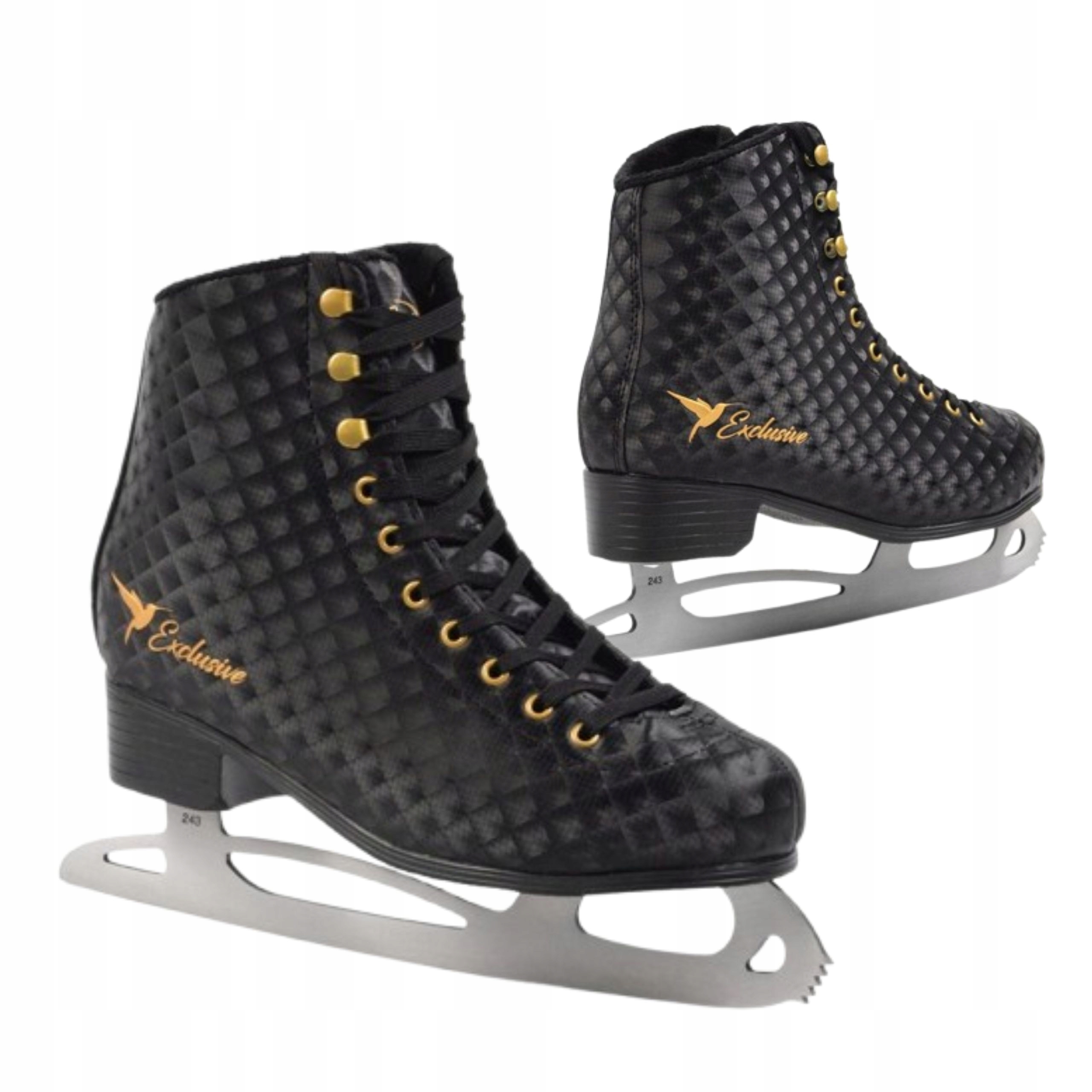 Łyżwy figurowe sznurowane ocieplane Exclusive Smj czarne rozm. 36