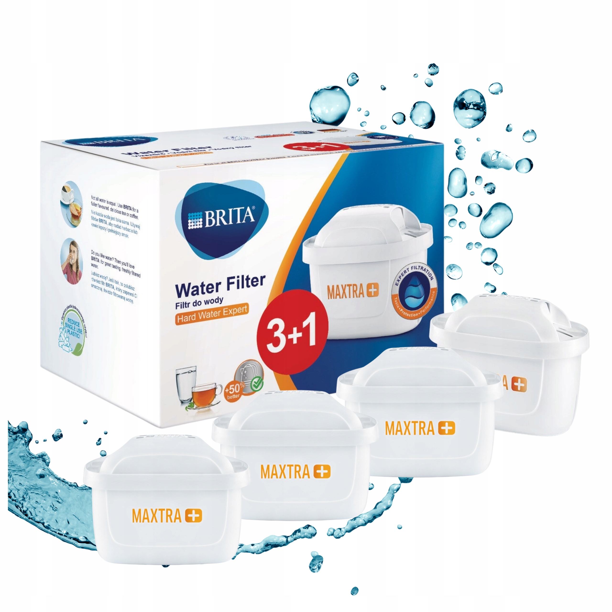 WKŁAD FIltr do Wody BRITA HARD WATER EXPERT 4 Sztuki DO DZBANKA Sklep
