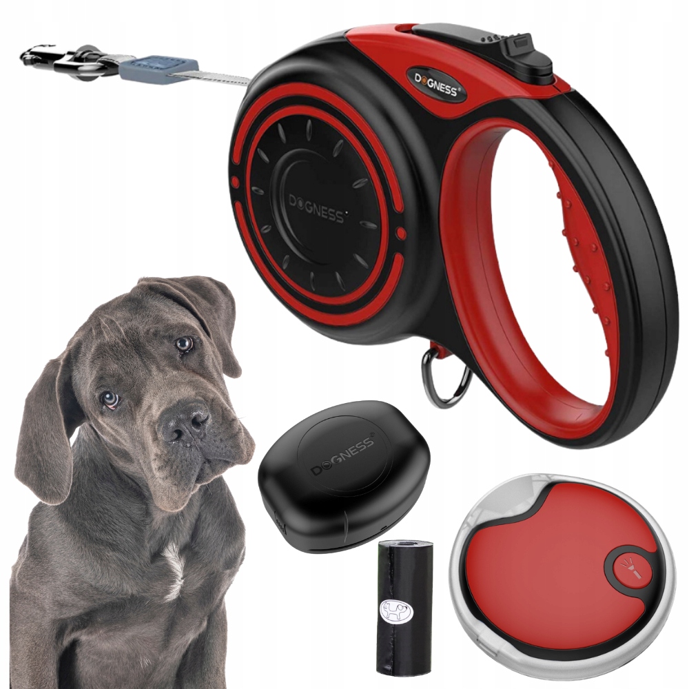 Vodítko Pro Psa automatická Páska zámek příslušenství Dogness 5 m do 50 kg XL