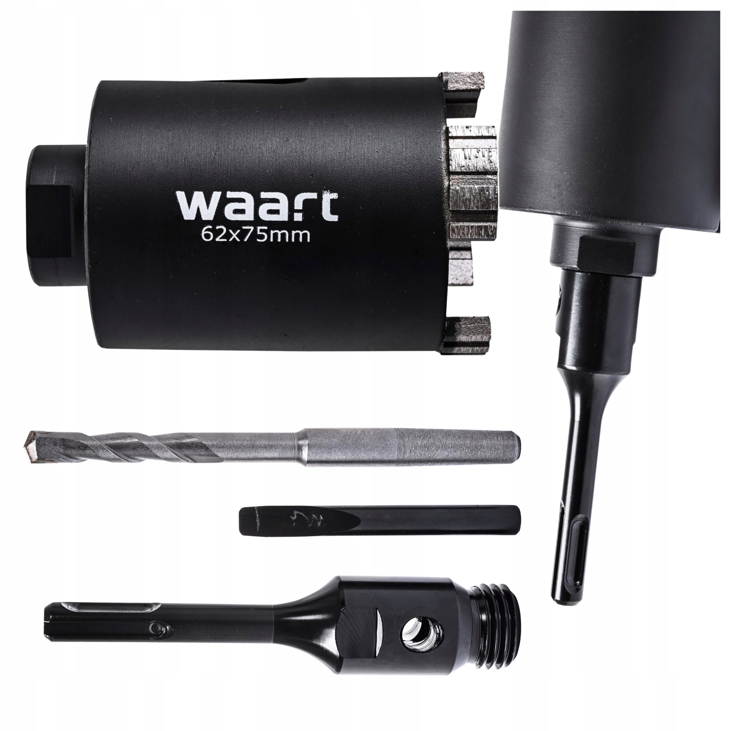 Otwornica Do Betonu 62x75 mm M22 Diamentowa Koronka Segmentowa Adapter