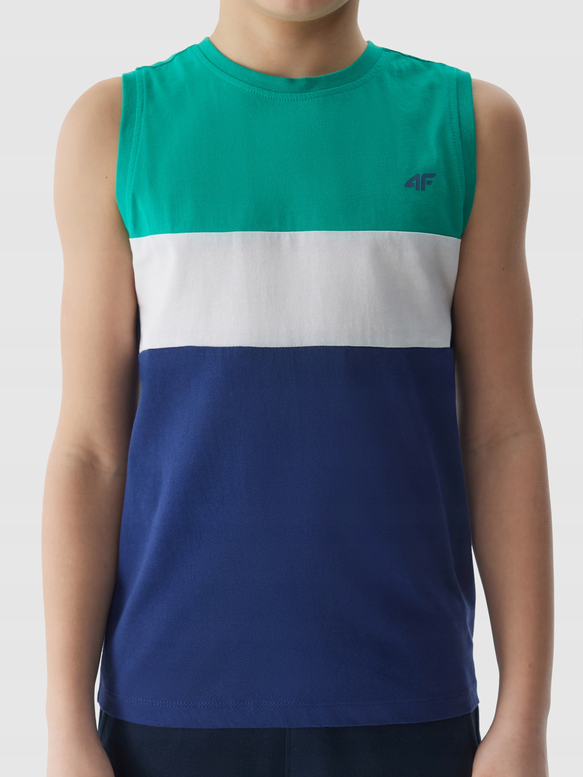 BEZRĘKAWNIK 4F KOSZULKA BAWEŁNA TSLEM038 146 Rozmiar (new) 146 (141 - 146 cm)