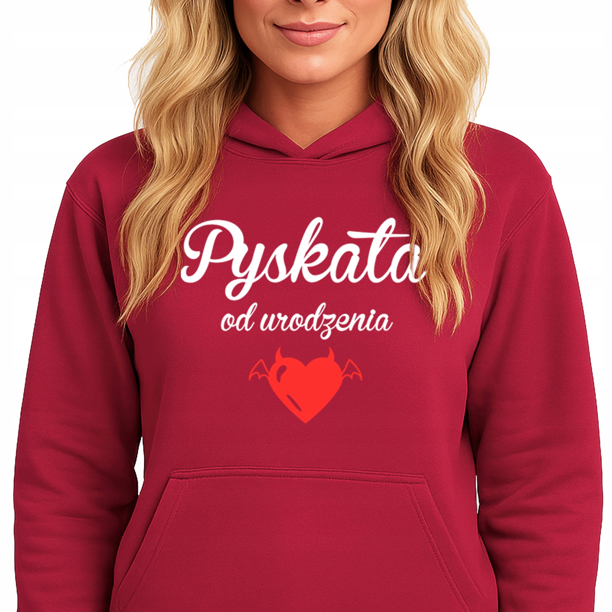 Mikina S Kapucí Červená Hoodie Bavlněná Pyskata Od narození S