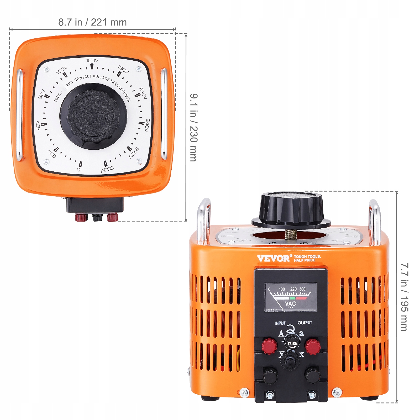 VEVOR Transformator Zmienny 3000VA 10A 0-300V AC Regulator Napięcia EAN (GTIN) 840349929972