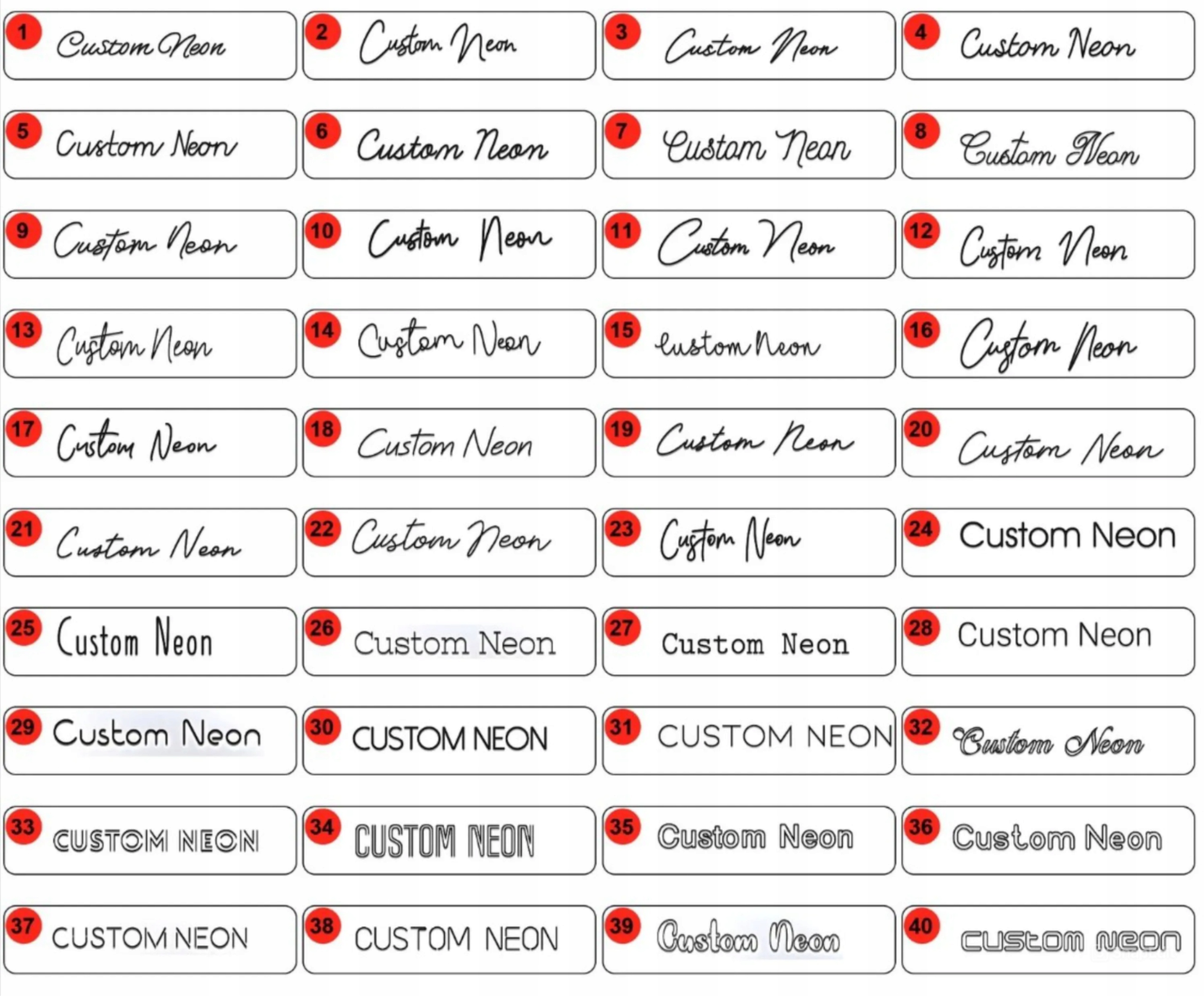 NEON na zamówienie Produkcja neonów Neon LED Napis Reklama świetlna NEON Szerokość produktu 40 cm