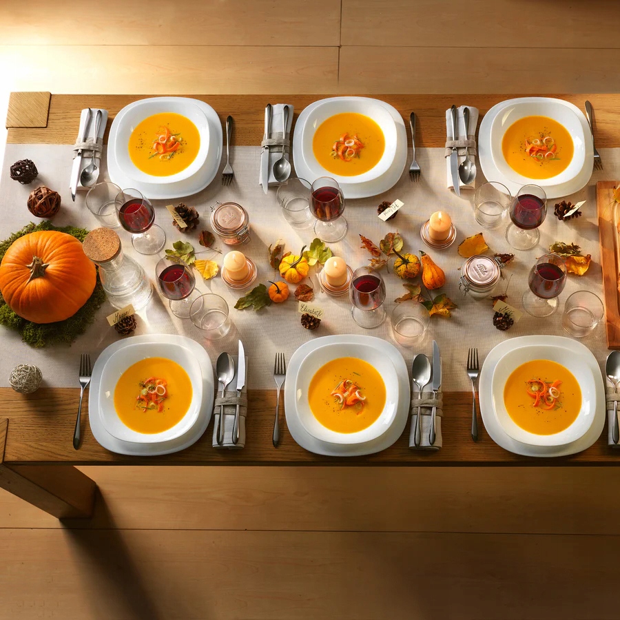 Serwis obiadowy na 12 osób kwadrat biały Bormioli Rocco PARMA 44 elementy Liczba osób 12