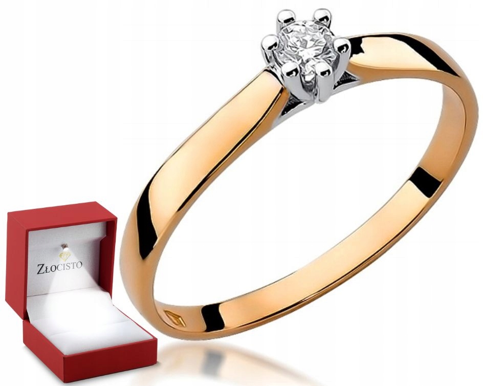 Růžové Zlato Prstýnek S Briliantem 585 Gravírování
